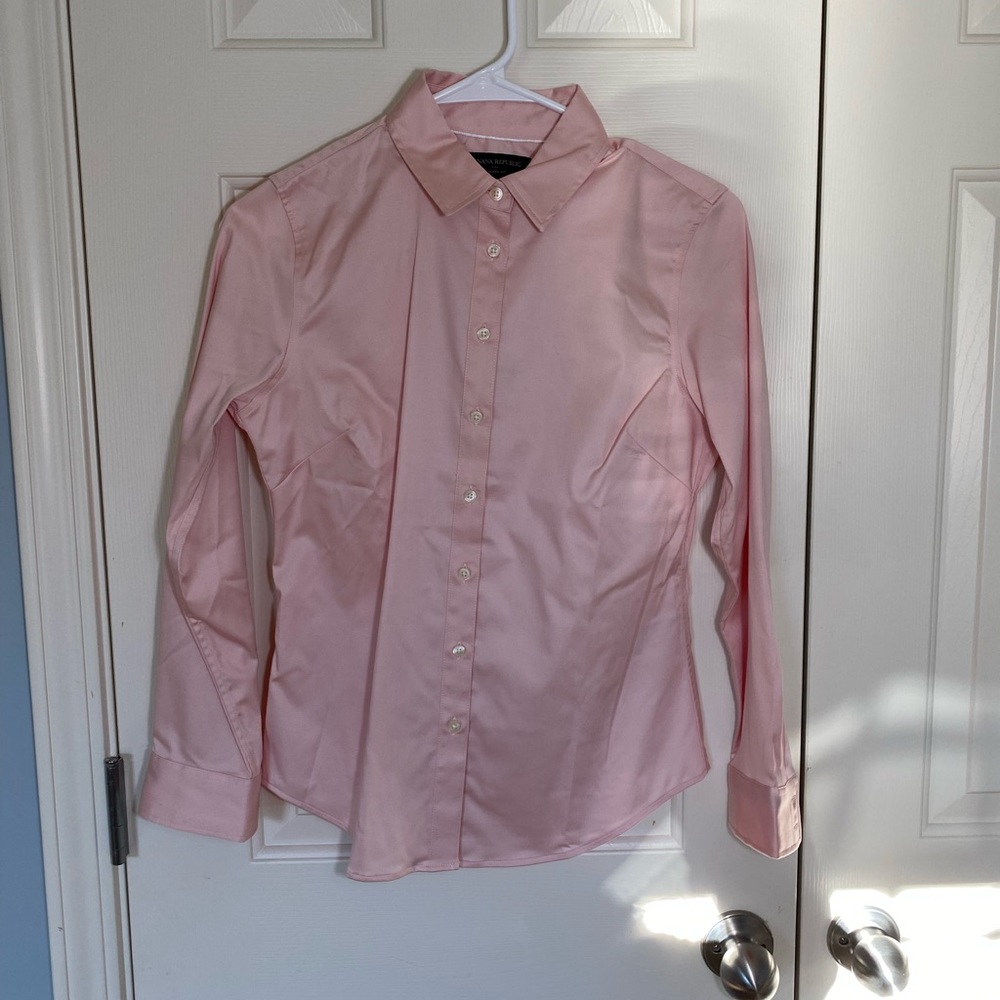 Banana Republic Pink Button Blouse